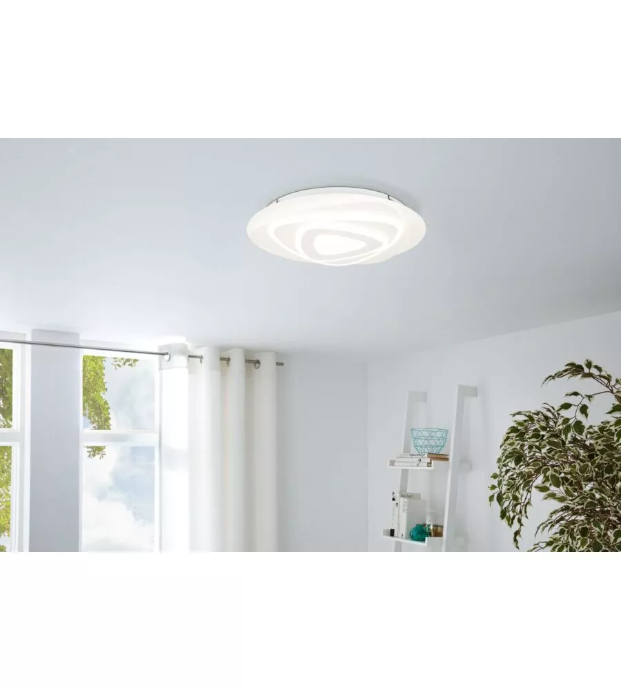 Plafoniera led integrato "palagiano" in metallo e plastica colore bianco, 2100lm